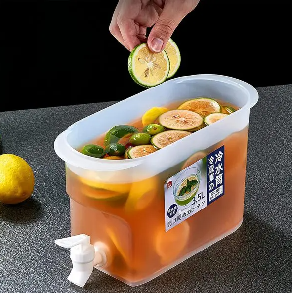 3L Refrigerator Water Jug with Faucet – Plastic Juice & Cold Drink Dispenser